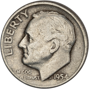 1954-D Roosevelt Silver Dime CIRC Main Image