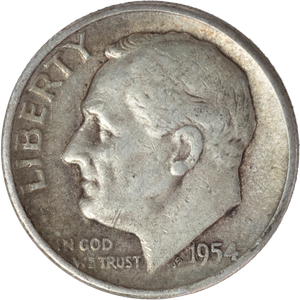 1954-S Roosevelt Silver Dime CIRC Main Image
