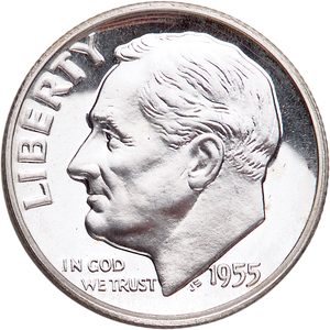1955 Roosevelt Silver Dime Main Image