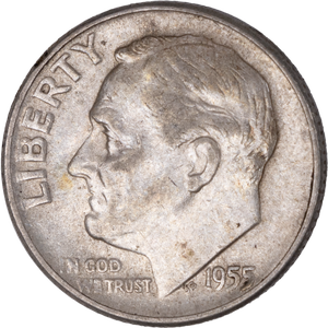 1955 Roosevelt Silver Dime CIRC Main Image