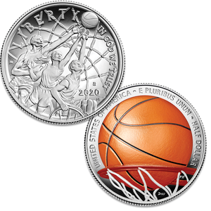 2020-S Colorized Basketball Hall of Fame Clad Half Dollar Main Image