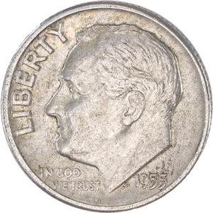 1955-D Roosevelt Silver Dime CIRC Main Image