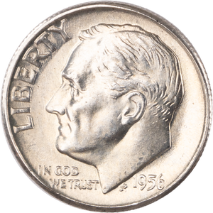 1956 Roosevelt Silver Dime MS60 Main Image