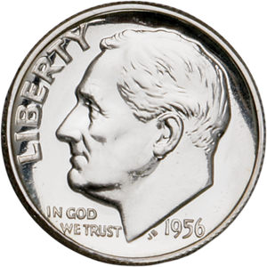 1956 Roosevelt Silver Dime PR63 Main Image
