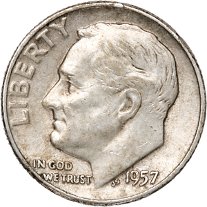 1957 Roosevelt Silver Dime CIRC Main Image