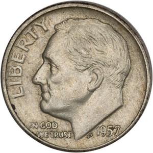 1957-D Roosevelt Silver Dime CIRC Main Image