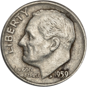 1959-D Roosevelt Silver Dime CIRC Main Image