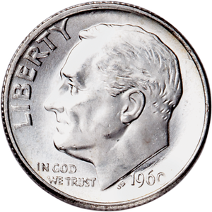 1960 Roosevelt Silver Dime Main Image