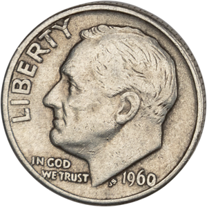 1960-D Roosevelt Silver Dime CIRC Main Image