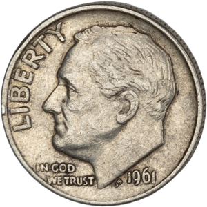 1961 Roosevelt Silver Dime CIRC Main Image