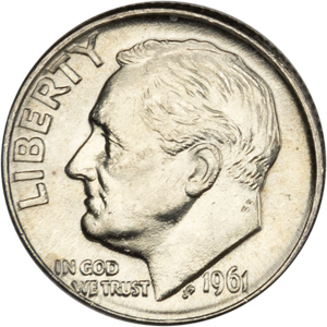 1961-D Roosevelt Silver Dime Main Image