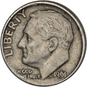 1961-D Roosevelt Silver Dime Main Image