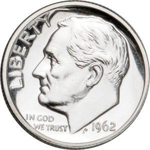 1962 Roosevelt Silver Dime PR63 Main Image