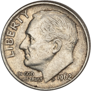 1962 Roosevelt Silver Dime CIRC Main Image