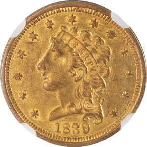 1839 Gold $2.50 Classic Head Main Image