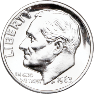 1963 Roosevelt Silver Dime PR63 Main Image