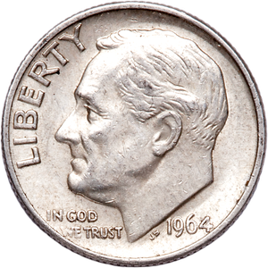 1964 Roosevelt Silver Dime CIRC Main Image