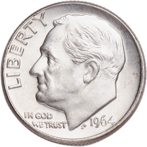 1964-D Roosevelt Silver Dime MS60 Main Image