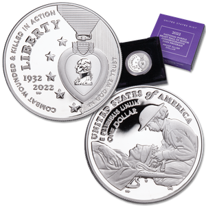 2022-W National Purple Heart Hall of Honor Commemorative Silver Dollar Main Image