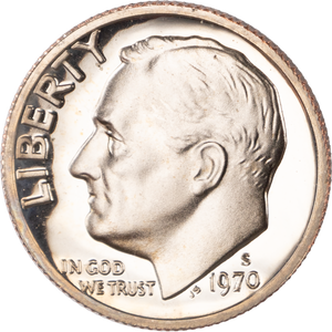 1970-S Roosevelt Dime PR63 Main Image