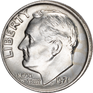 1971 Roosevelt Dime MS60 Main Image