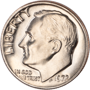 1972 Roosevelt Dime MS60 Main Image