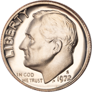 1972-S Roosevelt Dime PR63 Main Image