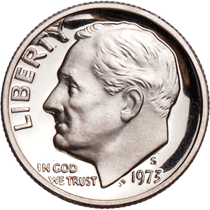 1973-S Roosevelt Dime PR63 Main Image