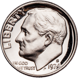 1974-S Roosevelt Dime PR63 Main Image