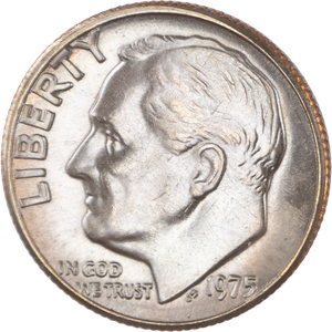1975 Roosevelt Dime Main Image