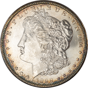 1899-S Morgan Silver Dollar, Red Field Main Image