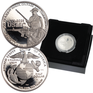 2025-S Marine Corps 250th Anniversary Clad Half Dollar Main Image