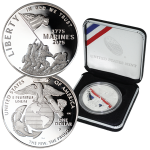 2025-P Marine Corps 250th Anniversary Silver Dollar Main Image