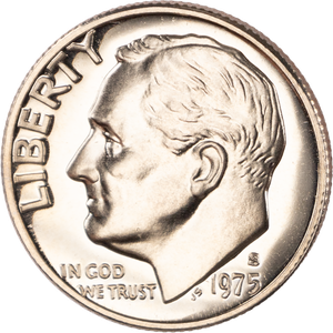 1975-S Roosevelt Dime PR63 Main Image