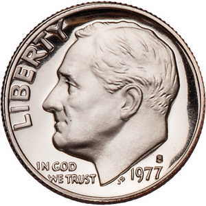 1977-S Roosevelt Dime PR63 Main Image