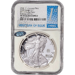 2025-S American Silver Eagle, U.S. Navy Privy Mark Main Image