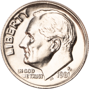1981-P Roosevelt Dime Main Image