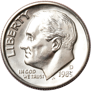 1983-D Roosevelt Dime MS60 Main Image