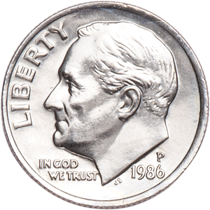 1986-P Roosevelt Dime Main Image