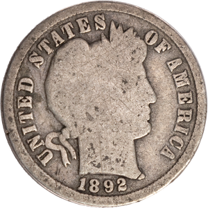 1892 Barber Silver Dime CIRC Main Image