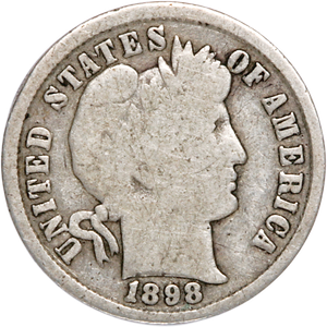 1898 Barber Silver Dime Main Image