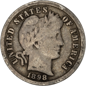 1898 Barber Dime CIRC Main Image