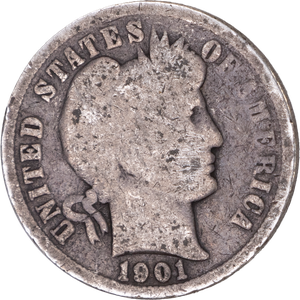 1901 Barber Silver Dime Main Image