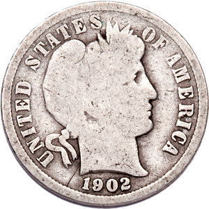 1902 Barber Silver Dime Main Image