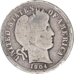 1904 Barber Silver Dime CIRC Main Image