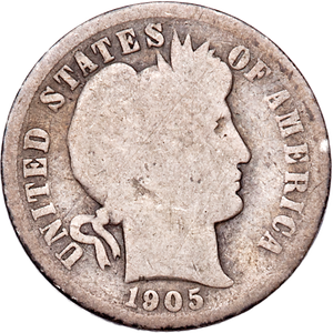 1905 Barber Silver Dime Main Image