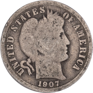 1907 Barber Silver Dime Main Image