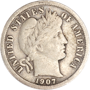 1907 Barber Silver Dime Main Image