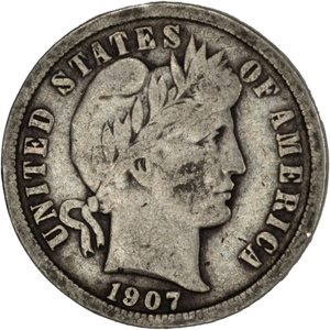 1907 Barber Silver Dime Main Image