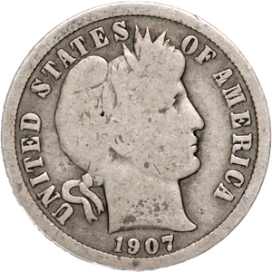 1907-D Barber Silver Dime CIRC Main Image